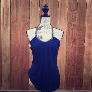 Blue halter top